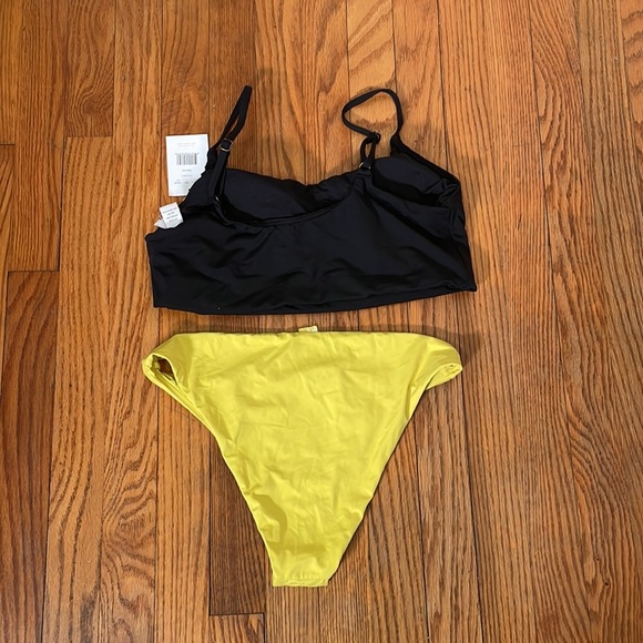 Andie Bikini Set Maui Top Cheeky Bikini Bottom black yellow size L NWT - Picture 5 of 9